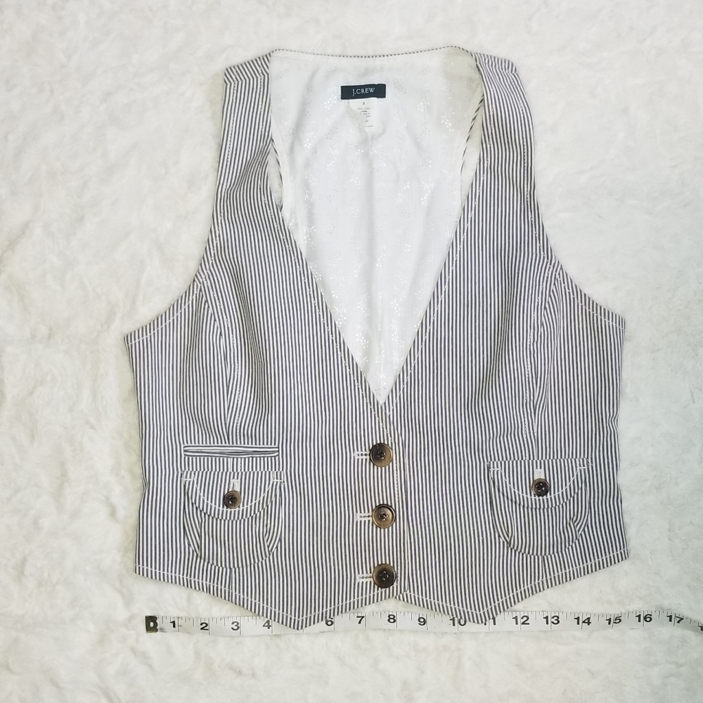 JCrew blue and white striped vest
